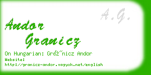 andor granicz business card